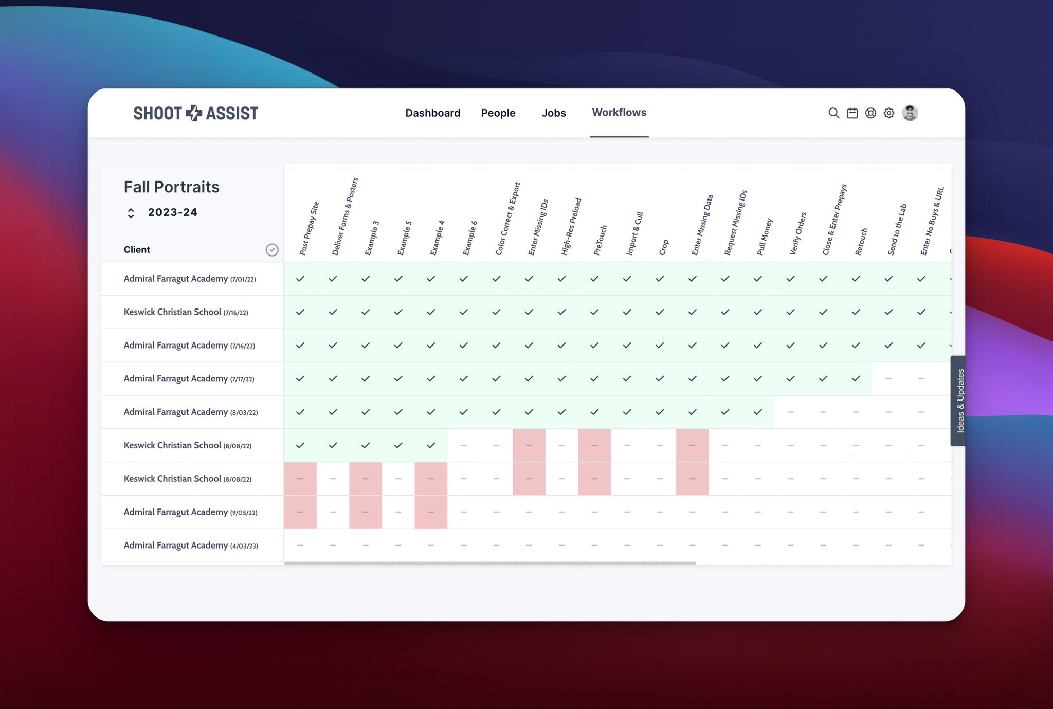 Shoot Assist workflow manager