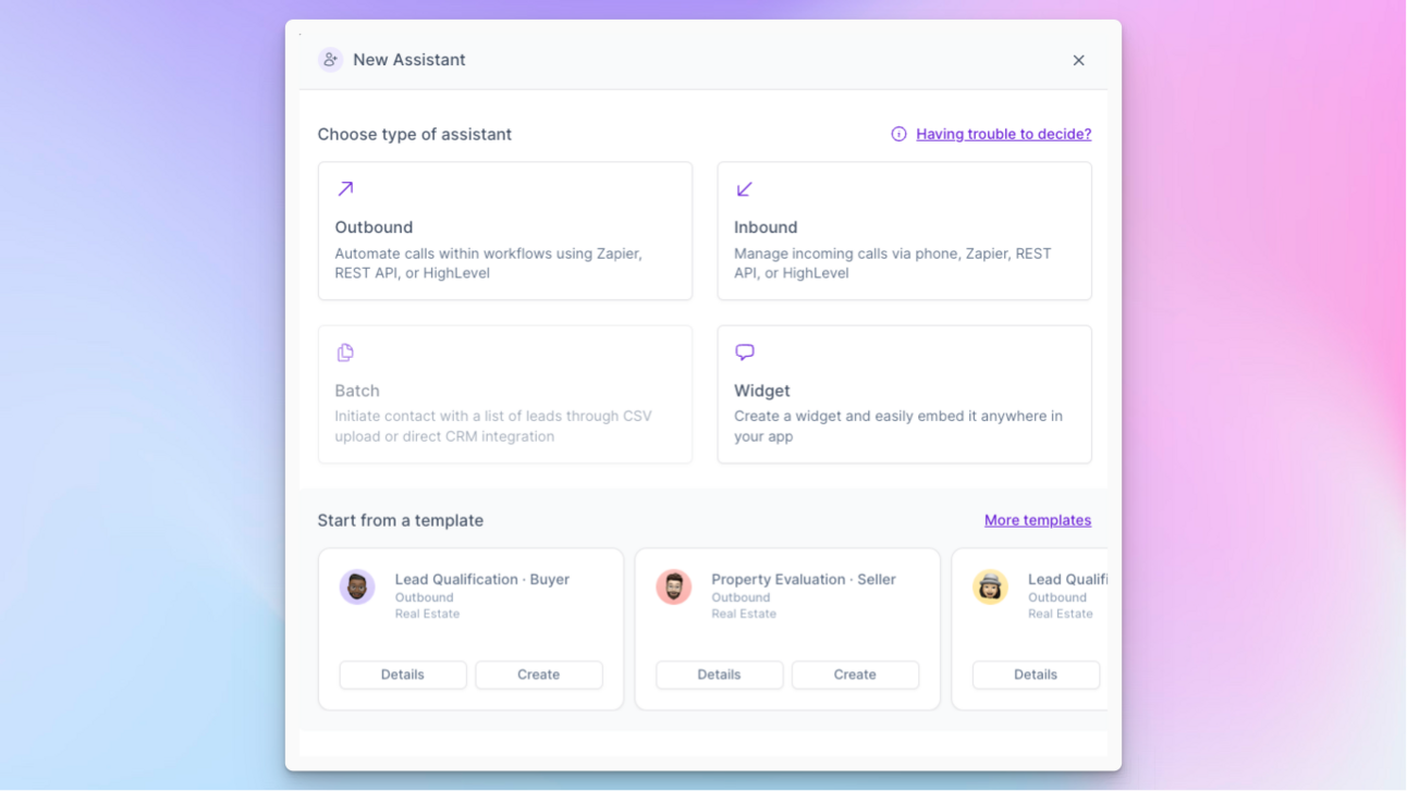  The Synthflow landing page