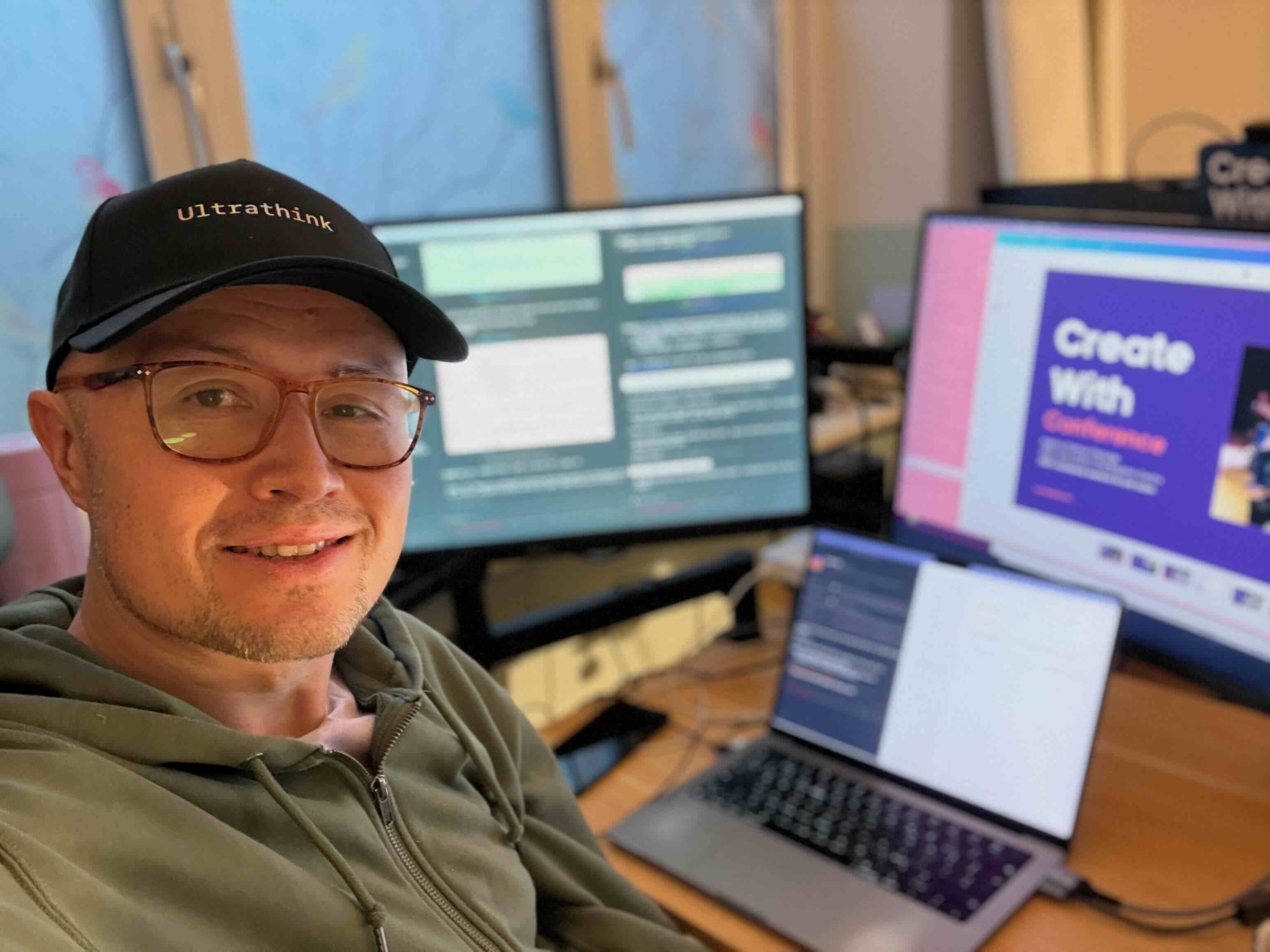 Kieran Ball at his desk